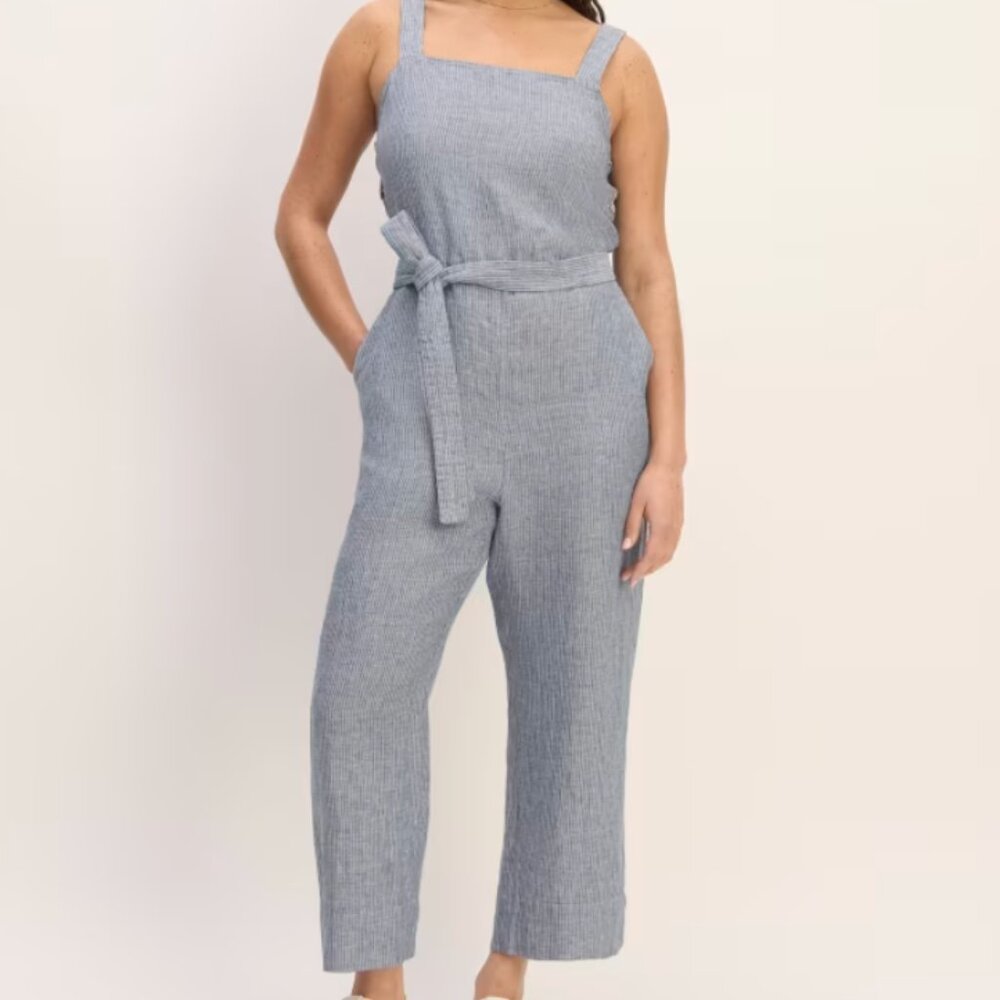 Everlane Striped Linen Jumpsuit